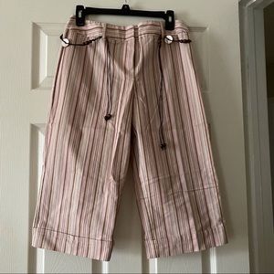 Cato Pinstripe Belted Capri